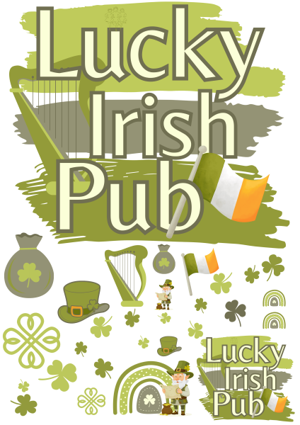 Bügelbild Lucky Irish Pub